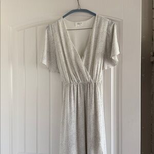 Sienna Sky Classic cream black polka dot dress.